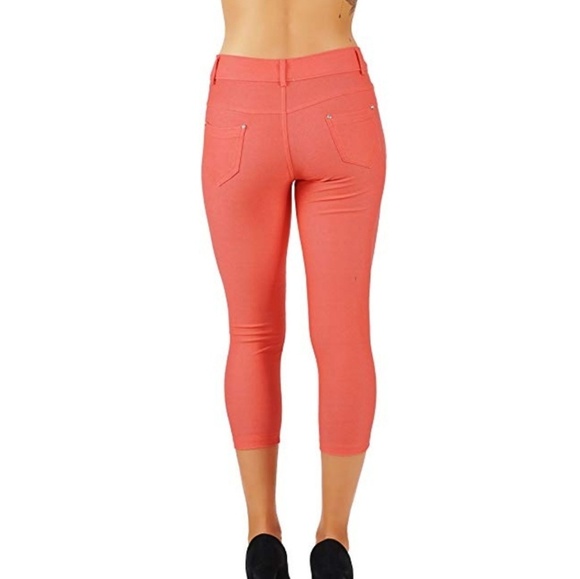 Jean Look Jeggings Slim Fit Pull Up Pants  - Picture 2 of 4